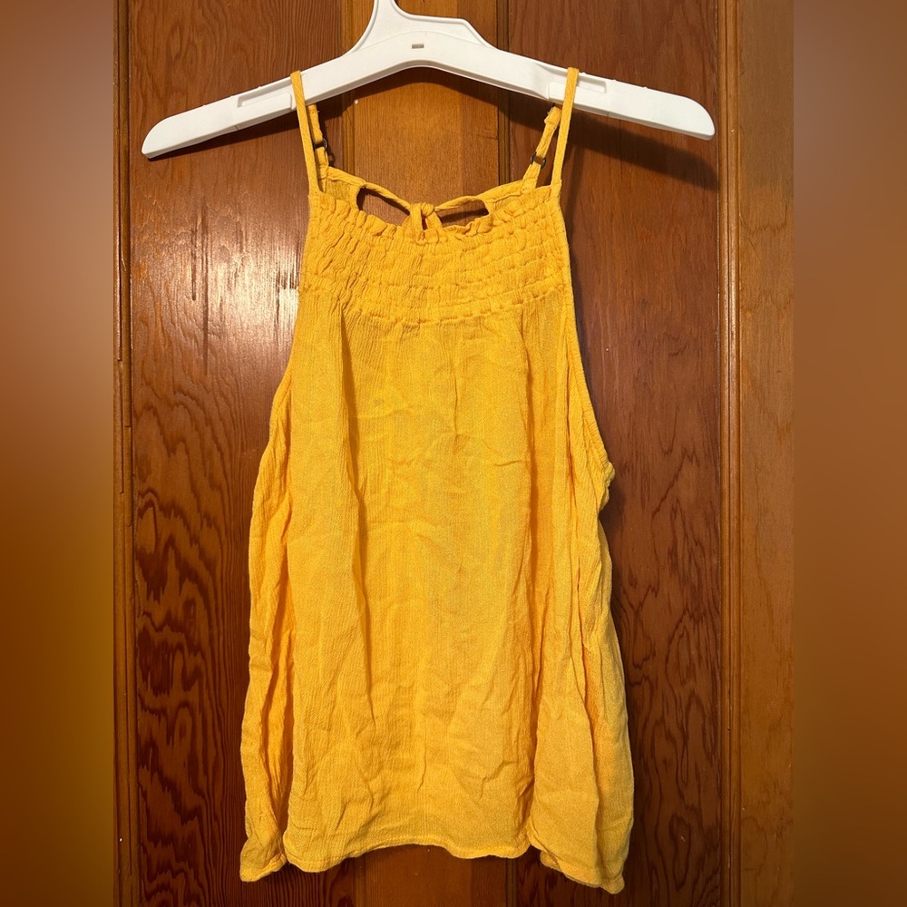 Hollister Yellow Smocked Tank Top